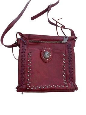 Montana West Burgundy Studded Crossbody Bag (REHAB BAG)
